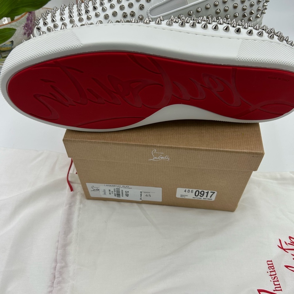 Men's Christian Louboutin roller boat  spiked sneakers size 45 made in Italy - Picture 6 of 11